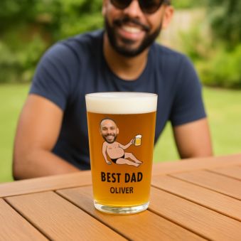 Personalised Pint Glass – Dad Bod Edition