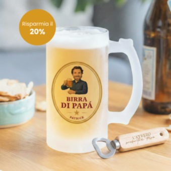 Set regalo boccale da birra e apribottiglie