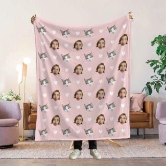Couverture personnalisée avec animal de compagnie et visage