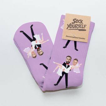 Chaussettes personnalisées Spécial Mariage avec 2 visages
