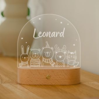 Lámpara LED personalizable con nombre y animales
