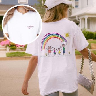 Maglietta Personalizzata con Disegno dei Bambini fronte e retro