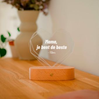 Gepersonaliseerde LED Lamp Hart met Naam