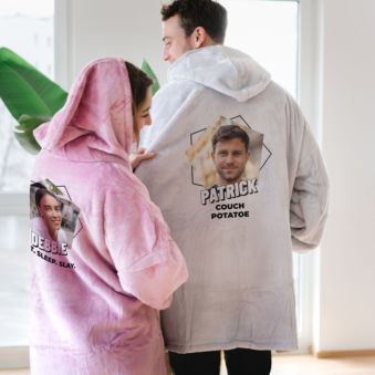 Personalised Photo Upload Hoodie Blanket