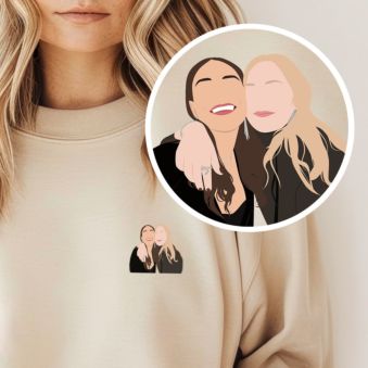 Gepersonaliseerde trui met kleine illustratie