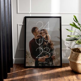 Personlig plakat med dato og navn