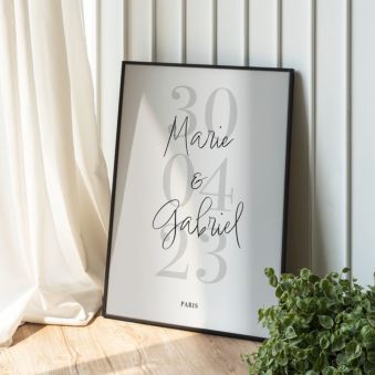 Poster personnalisé avec date et nom