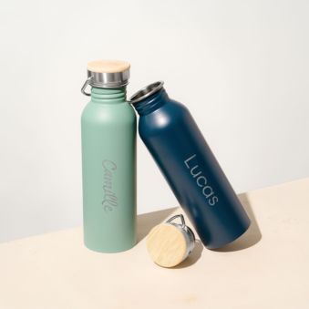 Gourde personnalisée isotherme en acier inoxydable avec prénom