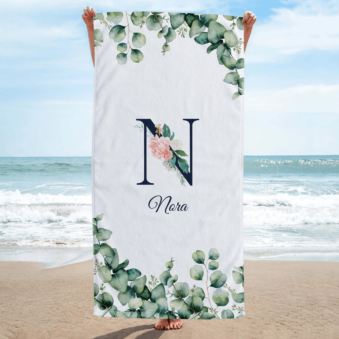 Toalla con monograma y texto