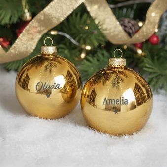 Personalizable Christmas Bauble with Text - Set of 2