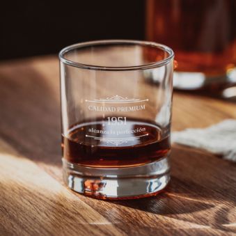 Vaso de whisky personalizado con el año