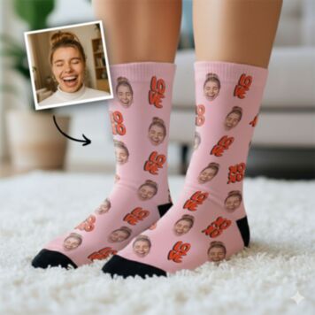 Personalisierbare Socken mit Gesicht und verschiedenen Designs