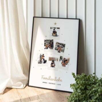 Personalisierbares Weihnachtsposter mit Fotos und Text
