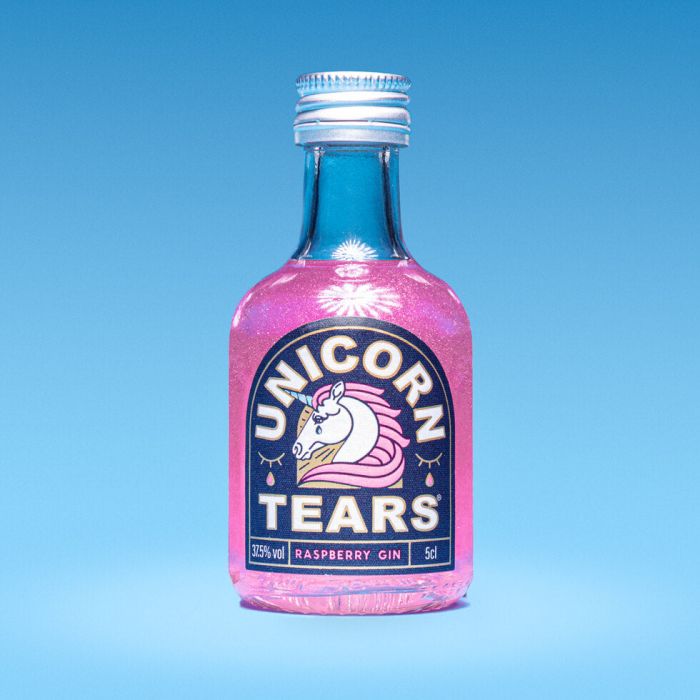 Einhorn-Tränen Pink Gin mit Himbeere in der Mini-Flasche main product photo