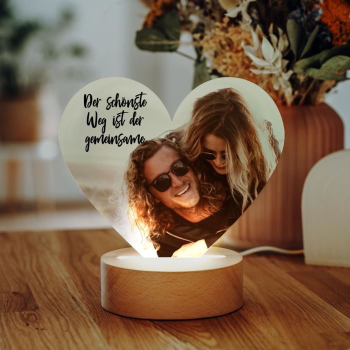 Personalisierbare Herz-Lampe mit Foto und Text main product photo