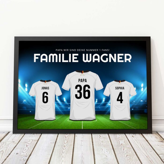 Personalisierbares Poster Familie mit Fußball-Trikots main product photo