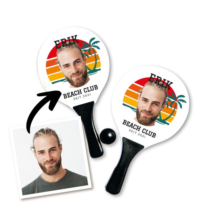 Personalisierbares Strandtennis Set mit Text main product photo