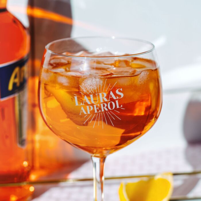 JGA Aperol Glas personalisiert mit Namen
