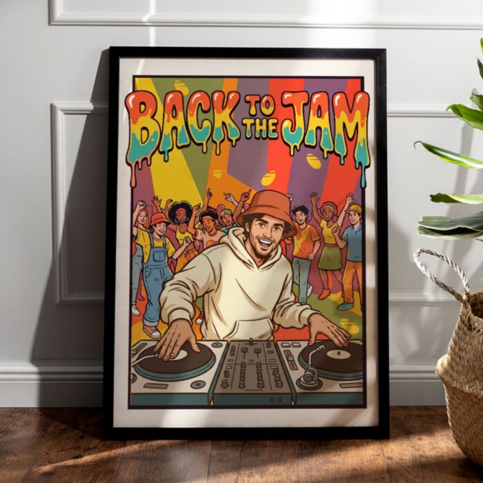 Personalisierbares Poster 90er Party – Du als DJ