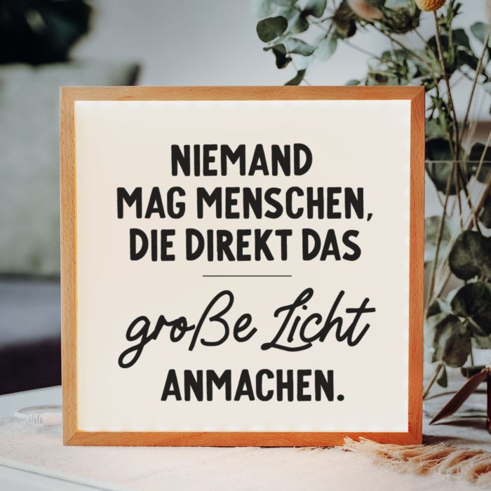 Personalisierbare Light Box mit Text