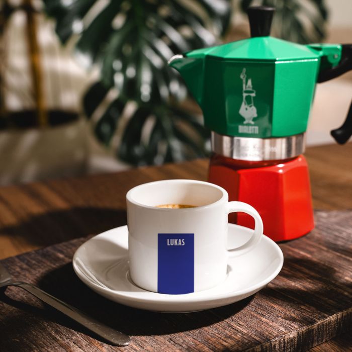 Personalisierbare Espresso Tasse mit Namen und Hintergrund Personalisierbare Espresso Tasse mit Namen und Hintergrund
