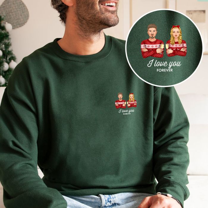 Personalisierbare Pullover-Illustration mit 2 Personen