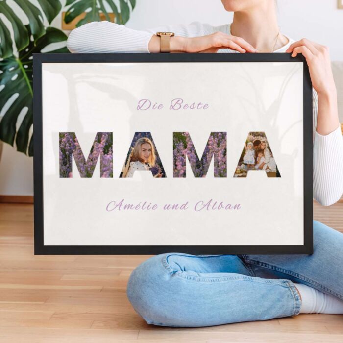 Personalisiertes Mama Poster mit Buchstaben und Fotos