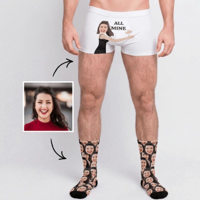 Geschenkset Socken und Boxershorts mit Gesicht