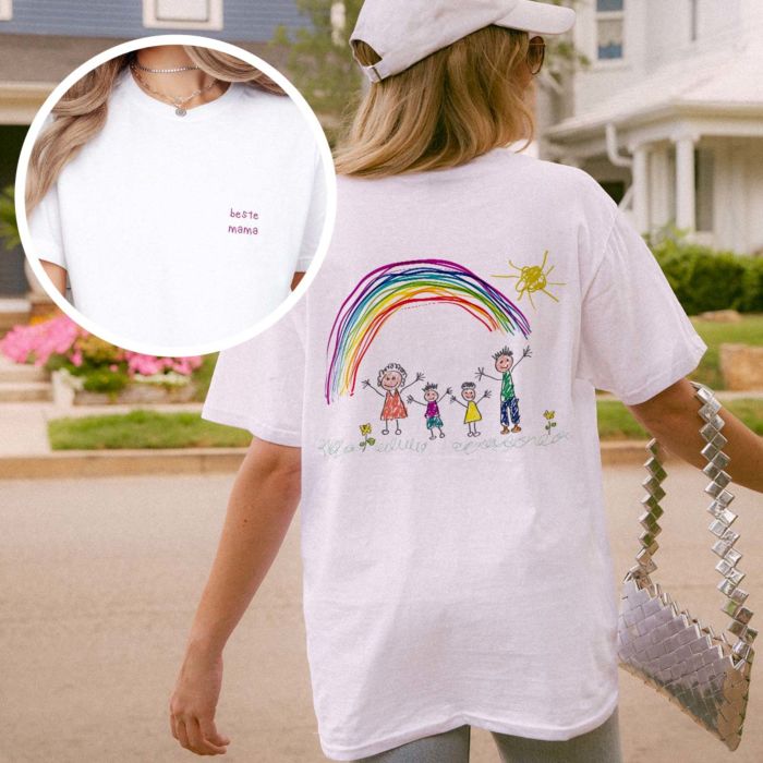 Personalisierbares T-Shirt mit deiner Zeichnung vorne und hinten