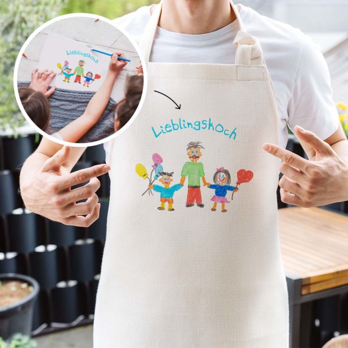 Personalisierbare Kochschürze mit deiner Zeichnung