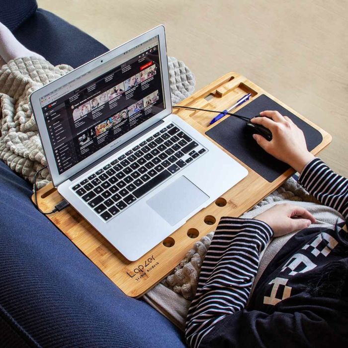 Weihnachtsgeschenke für Männer Laptop Unterlage aus Holz