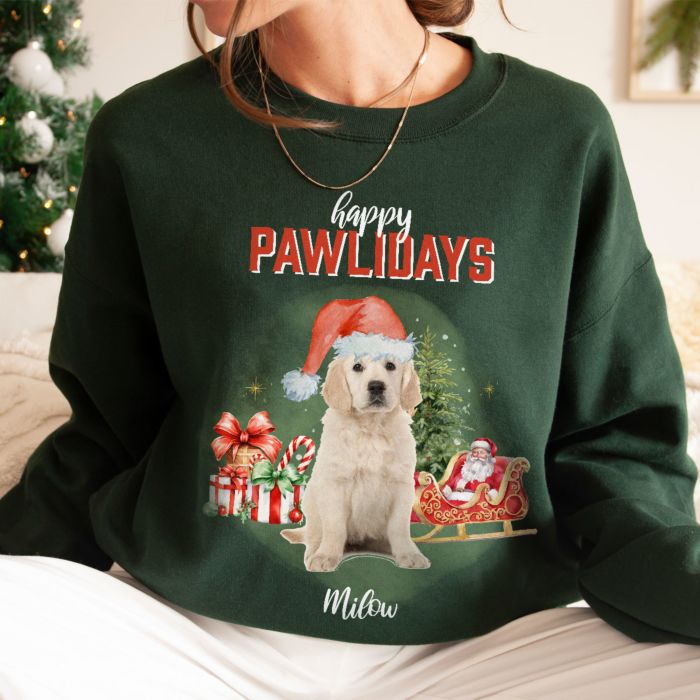 Personalisierbarer Bootleg Weihnachtspullover mit Haustier
