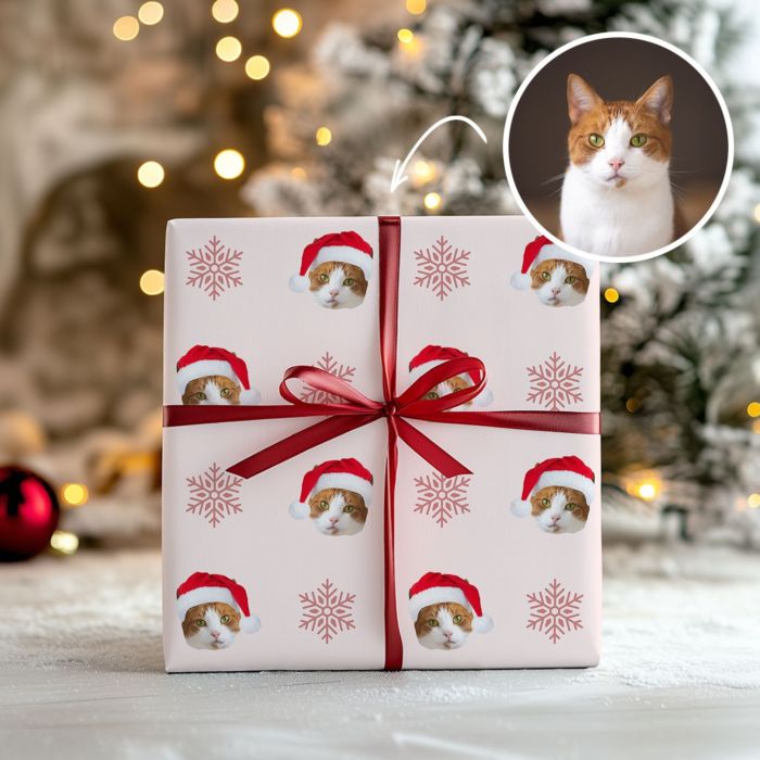Personalisierbares Geschenkpapier zu Weihnachten mit Haustier 