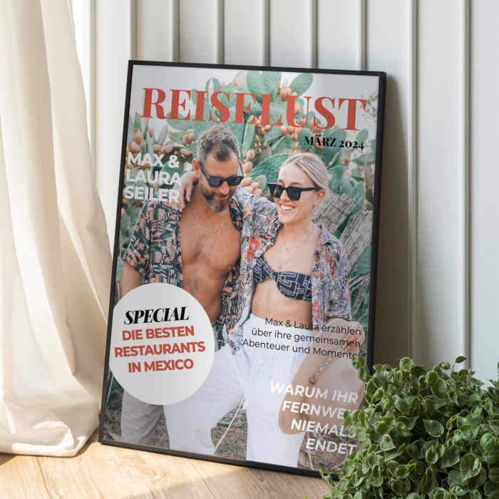 Abschiedsgeschenk personalisierbares Poster im Magazin Style