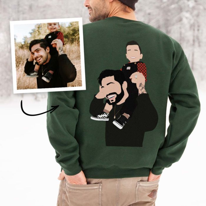 Personalisierbarer Pullover mit Illustration 2 Personen