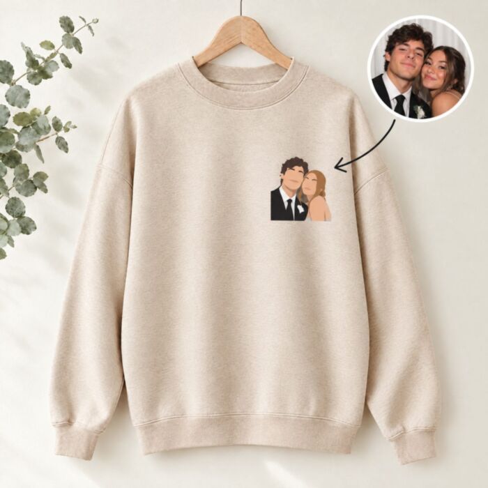 Personalisierbarer Pullover mit kleiner Illustration