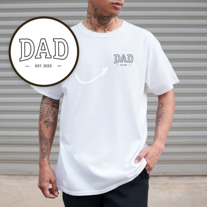 Personalisierbares Papa T-Shirt mit Jahreszahl