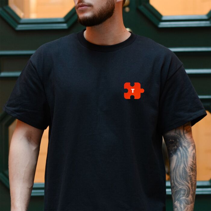 Personalisiertes Partner T-Shirt Puzzle mit Initialen für Freunde