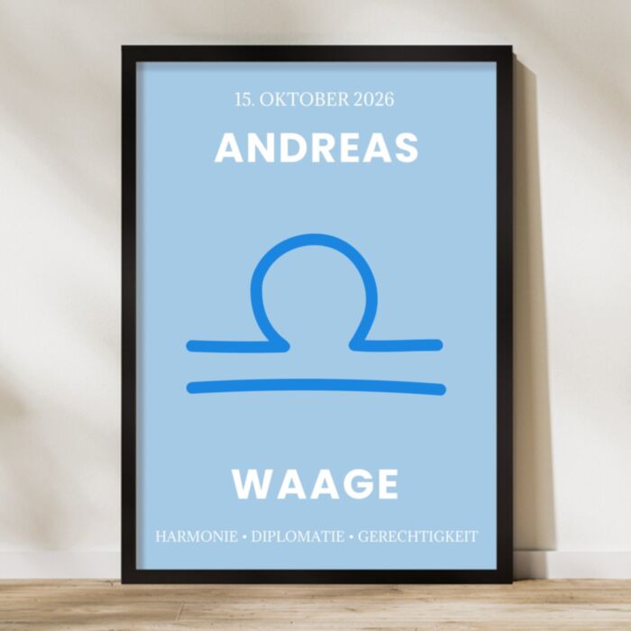 Sternzeichen Poster personalisiert mit Namen