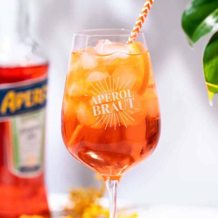 JGA Aperol Glas personalisiert mit Namen