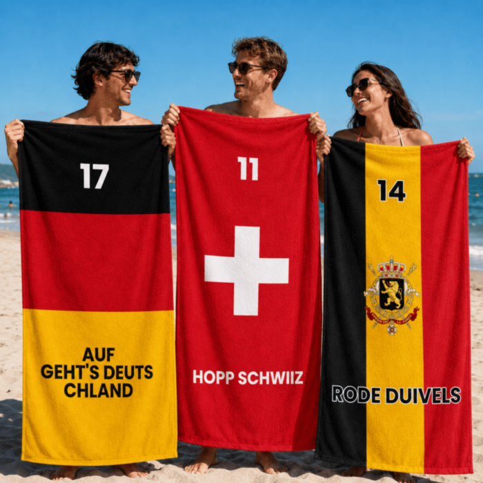 Personalisiertes Handtuch zur WM mit Text