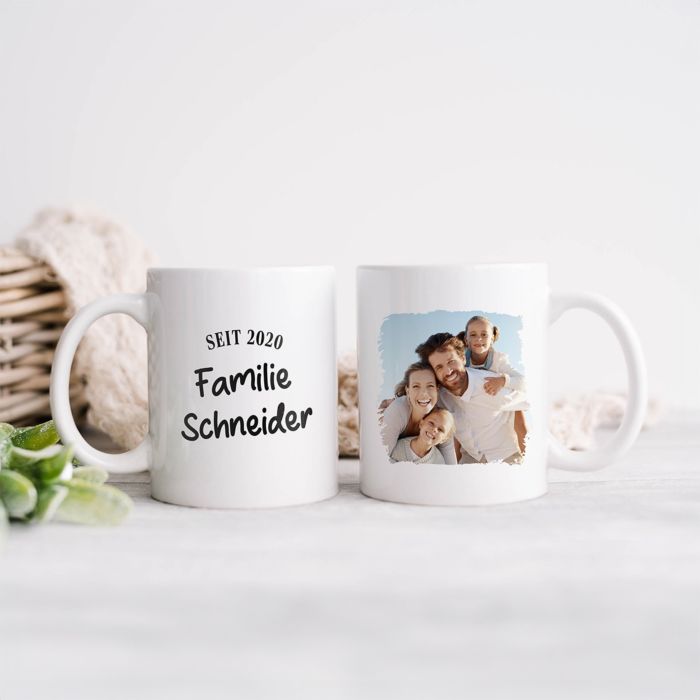 Personalisierbare Tasse mit Text und Foto
