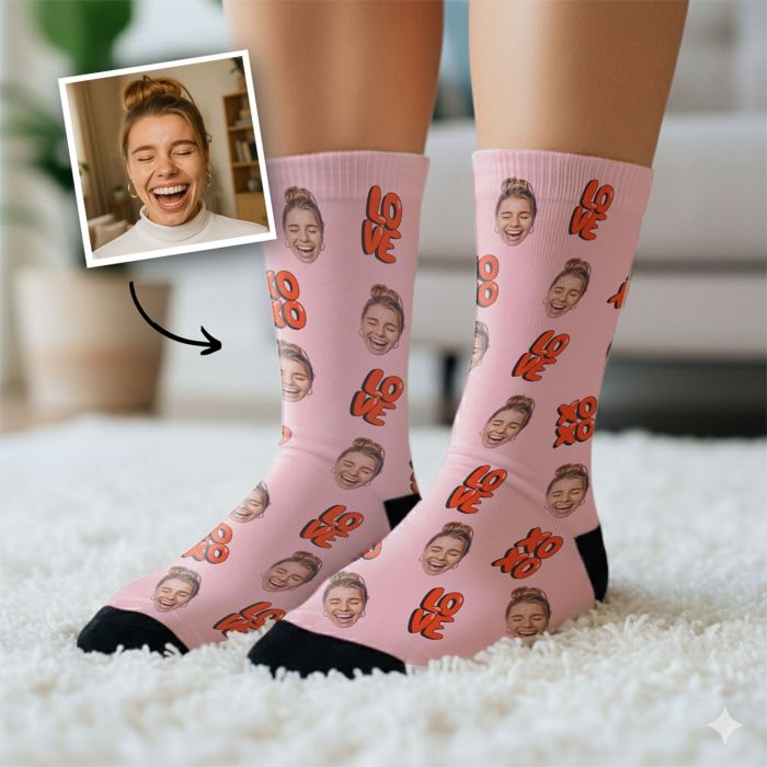 Personalisierbare Socken mit Gesicht und verschiedenen Designs