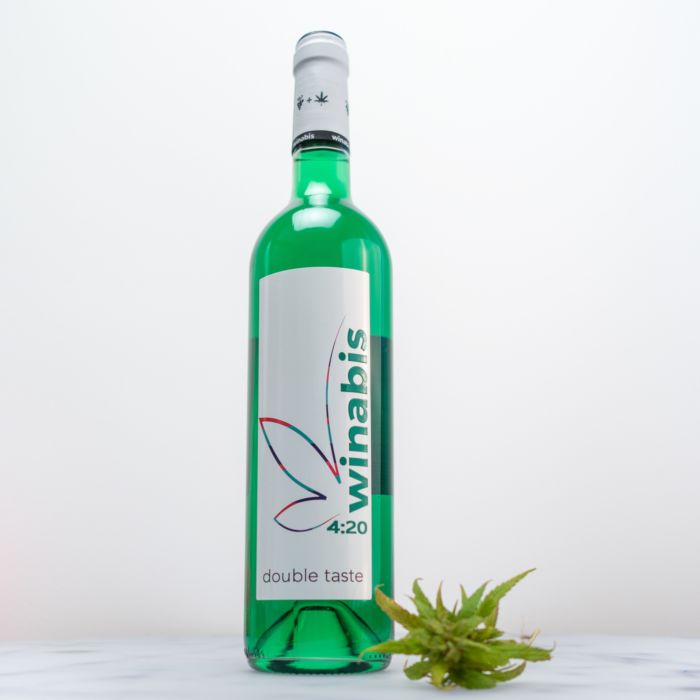 Winabis Cannabis-Wein-Cocktail in Grün