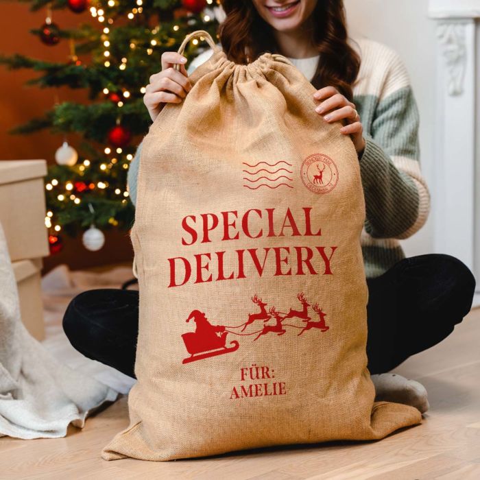 Personalisierbarer Weihnachtssack als Post