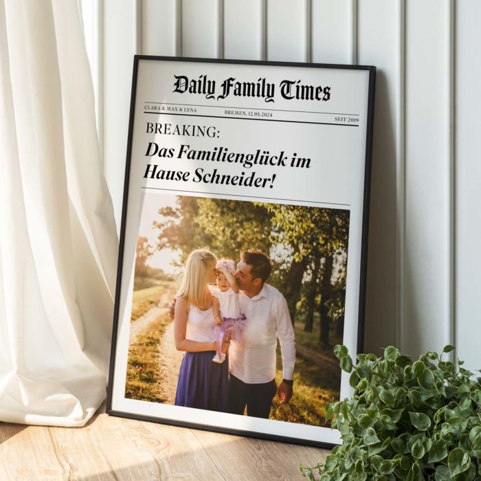 Personalisierbares Poster als Zeitung