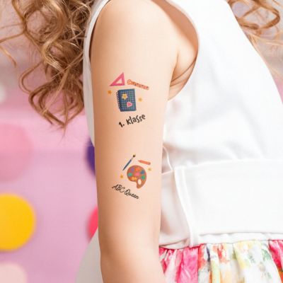 Personalisierbare Kinder Tattoos Schulanfang
