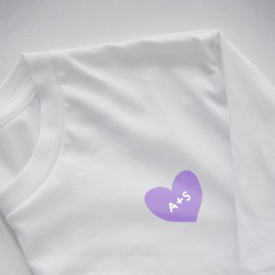 Personalisierbares T-Shirt Herz mit Initialen