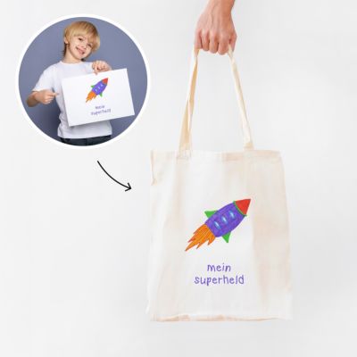 Personalisierbarer Jutebeutel mit deiner Zeichnung