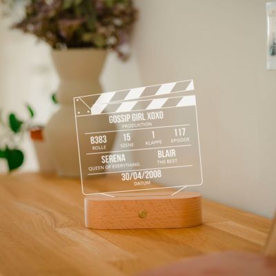 Personalisierbare LED-Lampe als Filmklappe